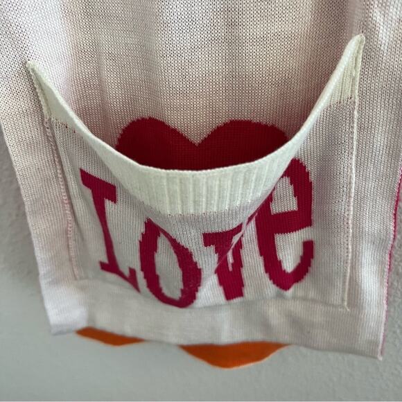 Jonathan Adler Reversible Peace Love Scarf with Hand Pockets - Picture 3 of 10